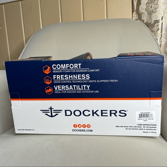 New! Dockers Slippers With Memory Foam Gray With Plaid Interior Size: XL 11/12 - Picture 4 of 4